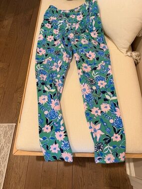 Lilly Pulitzer Green Floral Print Leggings